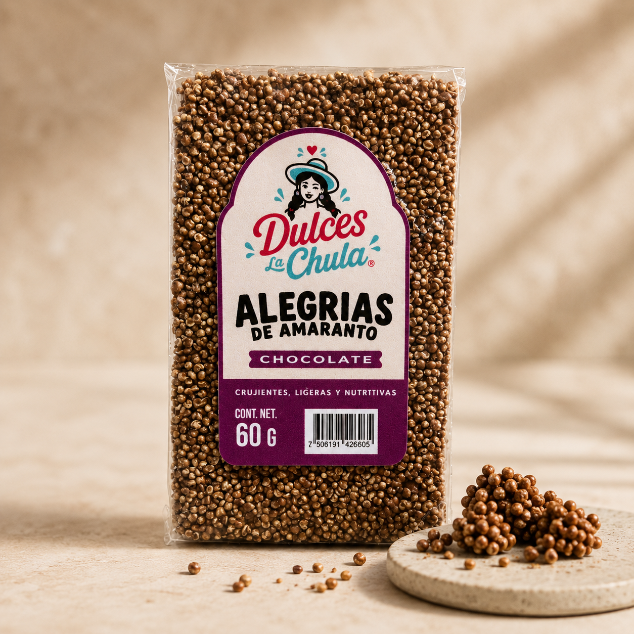 Alegría de amaranto con chocolate
