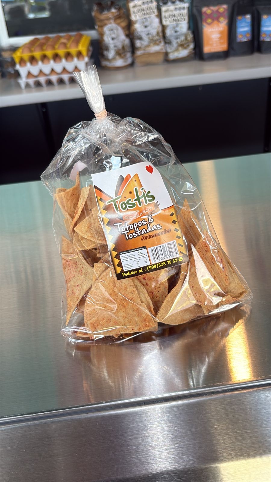 Tostis totopos enchilados